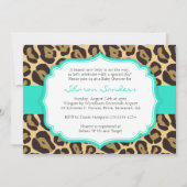 Leopard & Turquoise Baby Dusche Einladungen (Vorderseite)
