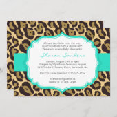 Leopard & Turquoise Baby Dusche Einladungen (Vorne/Hinten)