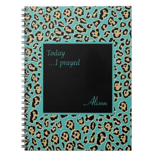 Leopard Turquoise Custom Prayer Journal Notizblock