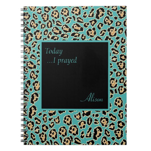 Leopard Turquoise Custom Prayer Journal Notizblock (Vorderseite)