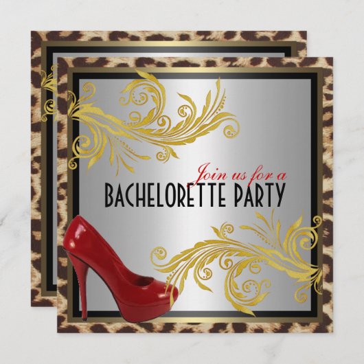 Leopard u. heißer roter einladung (Vorne/Hinten)