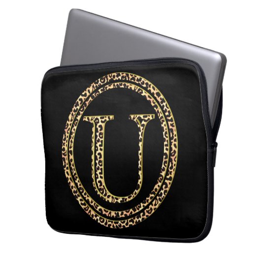 Leopard U Laptopschutzhülle (Vorderseite Links)