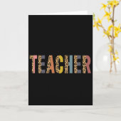 Leopard übergab Lehrermaterial für Bildung Karte (Gelbe Blume)