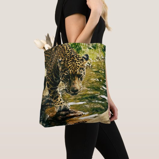 Leopard überquert ein Stream-Foto Tasche (Von Nahem)