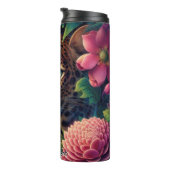 Leopard umgeben von tropischen Blume Thermosbecher (Nach rechts gedreht)