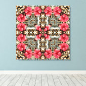Leopard und Blume Leinwanddruck (Insitu (Holzboden))