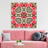 Leopard und Blume Leinwanddruck (Insitu (Wohnzimmer))