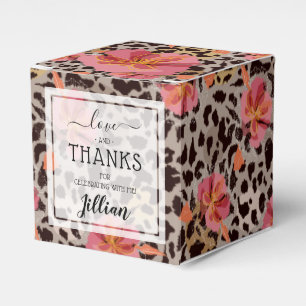 Leopard- und Blumenmuster Geschenkschachtel