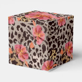 Leopard- und Blumenmuster Geschenkschachtel (Rückseite)