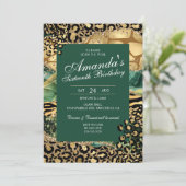 Leopard und Dschungel aus Tierdrucken Einladung (Stehend Vorderseite)