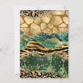 Leopard und Dschungel aus Tierdrucken Einladung (Rückseite)