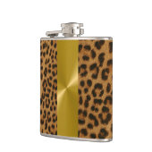 Leopard und Gold-Metalldruck - Flasche Flachmann (Links)
