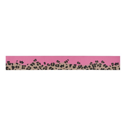 Leopard und Hot Pink Ripsband (Vorderseite)