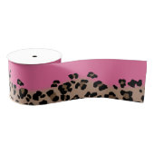 Leopard und Hot Pink Ripsband (Spule)