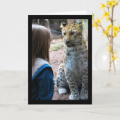 Leopard und Kind Karte (Gelbe Blume)