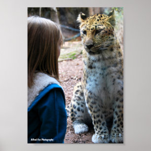 Leopard und Kind Poster