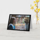 Leopard und Kinderporträt Karte (Gelbe Blume)