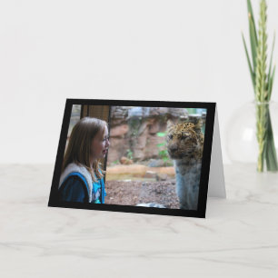 Leopard und Kinderporträt Karte