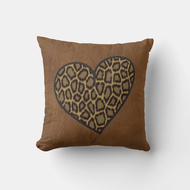 Leopard- und Lederkissen Kissen (Vorderseite)