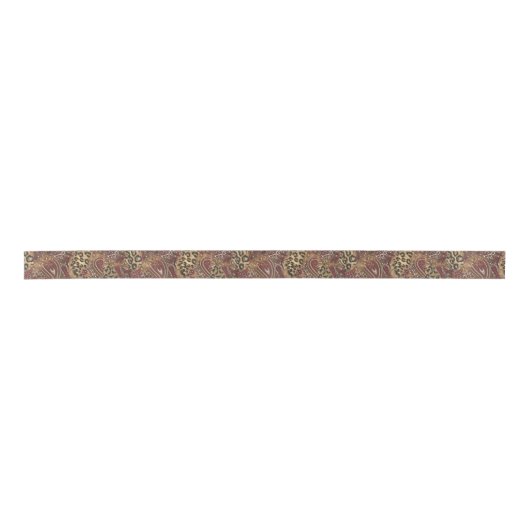 Leopard und Paisley-Muster-Druck Satinband (Vorderseite)