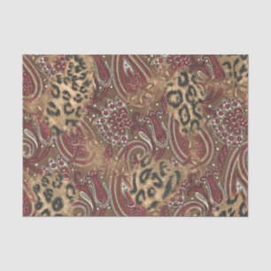 Leopard und Paisley-Muster-Druck Seidenpapier