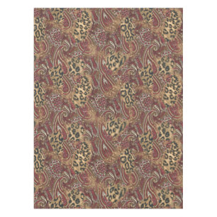 Leopard und Paisley-Muster-Druck Tischdecke