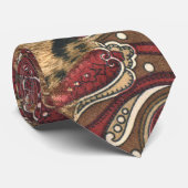 Leopard und Paisley Muster Print Krawatte (Gerollt)