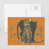 Leopard und Panther Postkarte (Vorne/Hinten)