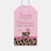 Leopard und Pink Baby Dusche Geschenkanhänger (Rückseite)