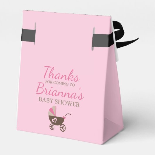 Leopard und Pink Baby Dusche Geschenkschachtel (Rückseite)