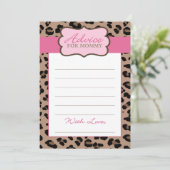 Leopard und Pink Baby Dusche Hinweiskarte (Stehend Vorderseite)