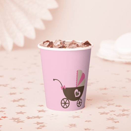 Leopard und Pink Baby Dusche Pappbecher