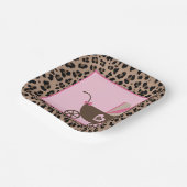 Leopard und Pink Baby Dusche Pappteller (Gewinkelt)
