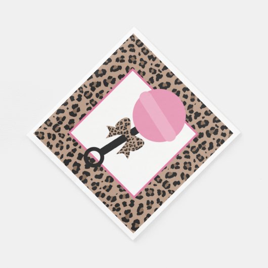 Leopard und Pink Baby Dusche Serviette (Ecke)