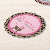Leopard und Pink Baby Dusche Untersetzer (angewinkelt)
