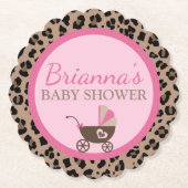 Leopard und Pink Baby Dusche Untersetzer (Vorderseite)