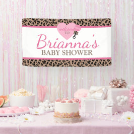 Leopard und Pink Baby Dusche Willkommen Banner