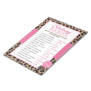 Leopard und Pink Celebrity Babys Duschpack Spiel Notizblock
