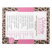 Leopard und Pink Celebrity Babys Duschpack Spiel Notizblock (Vorderseite)