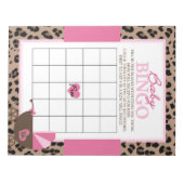 Leopard und Pink Gift Bingo Baby Showspiel Pack Notizblock (Vorderseite)