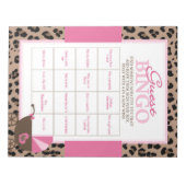 Leopard und Pink Guest Bingo Baby Showroom Pack Notizblock (Vorderseite)
