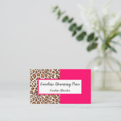 "Leopard und Pink " Visitenkarte (Stehend Vorderseite)