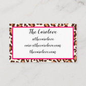 "Leopard und Pink " Visitenkarte (Rückseite)