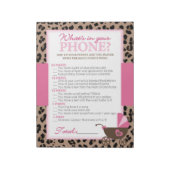 Leopard und Pink Was steckt in deinem Handy-Duschs Notizblock (Rotiert)