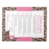 Leopard und Pink Was steckt in deinem Handy-Duschs Notizblock (Vorderseite)