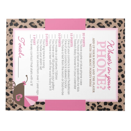 Leopard und Pink Was steckt in deinem Handy-Duschs Notizblock (Vorderseite)