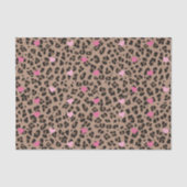 Leopard und rosa Herz-Party Seidenpapier (Vorderseite)