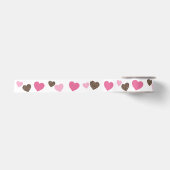 Leopard und rosa Herzen Satinband (Vorderseite)