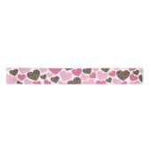 Leopard und rosa Herzen Satinband (Vorderseite)