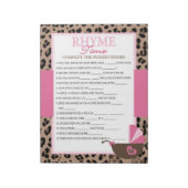 Leopard und Rosa Kinderzimmer Rhyme Duschpack Game Notizblock (Rotiert)